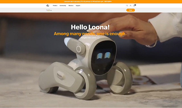 可愛らしいペットロボット「Loona」の予約販売開始――クラウドファン 